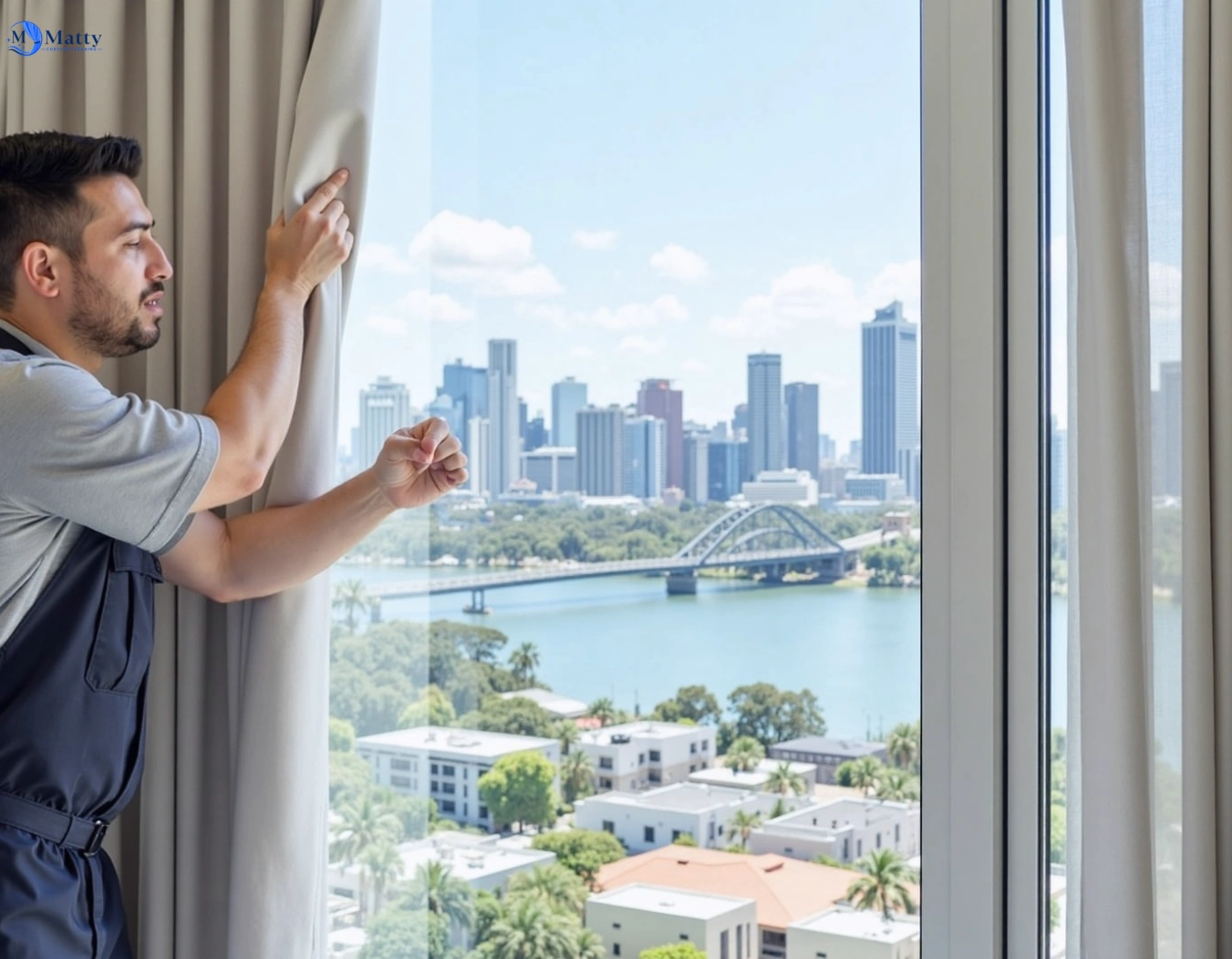 Professional curtain steam cleaning service woongoolba QLD by Matty Curtain Cleaning